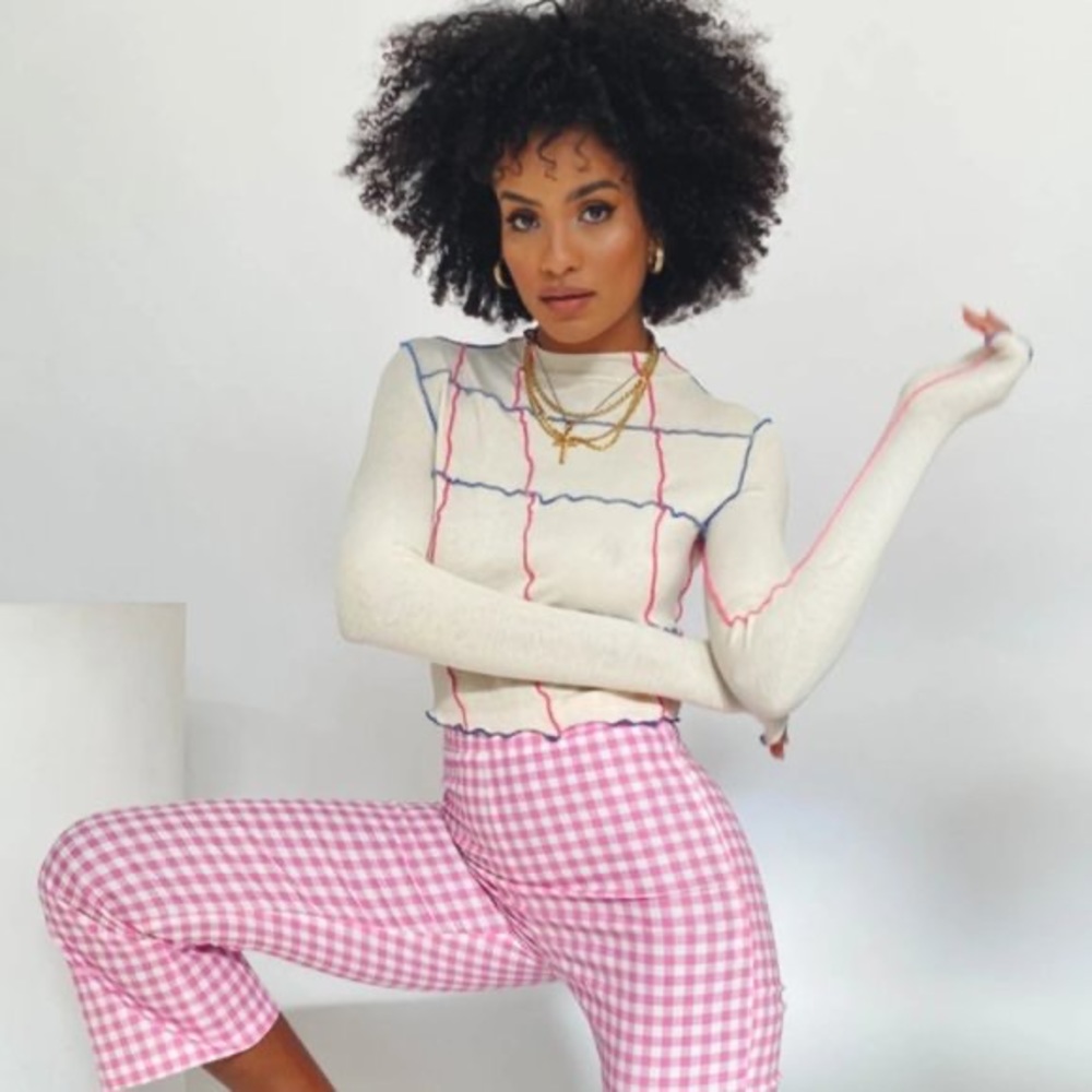 Multicolored ribbed top
